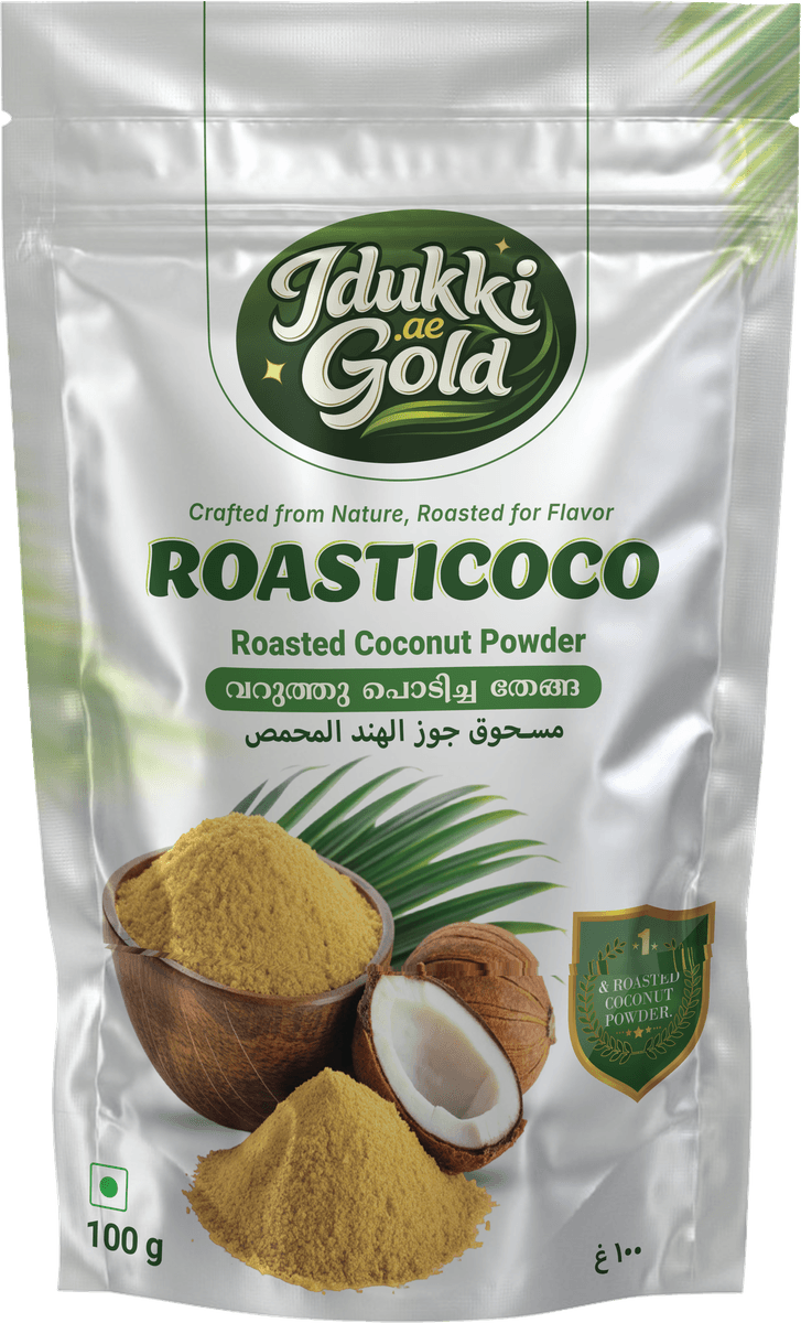 ROASTICOCO Premium Roasted Coconut Powder — 100 g resealable pack by Idukki Gold